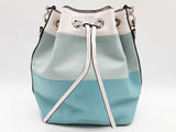 Michael Kors Dottie Blue Teal White Leather Bucket Bag Do1124rxde