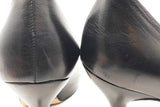 Gucci Black Leather Peep Toe Platform Heels Size 36.5 Eb0526crsa