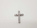 14k White Gold Lab Grown Diamonds Cross Religious Pendant Do0224ixzde