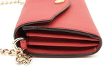 Michael Kors Red Saffiano Leather Envelope Crossbody Wallet Eb0925oxsa