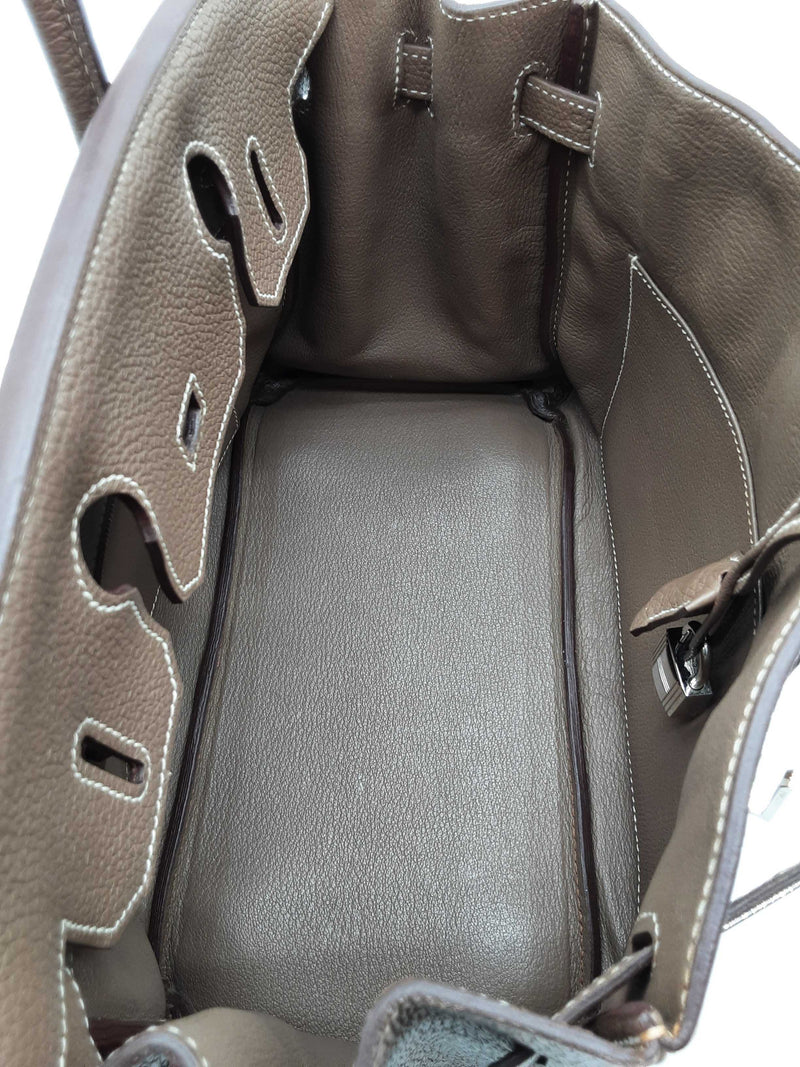 Hermes Birkin 30 Etoupe Gray Togo Palladium Handbag Do0725lprxzde