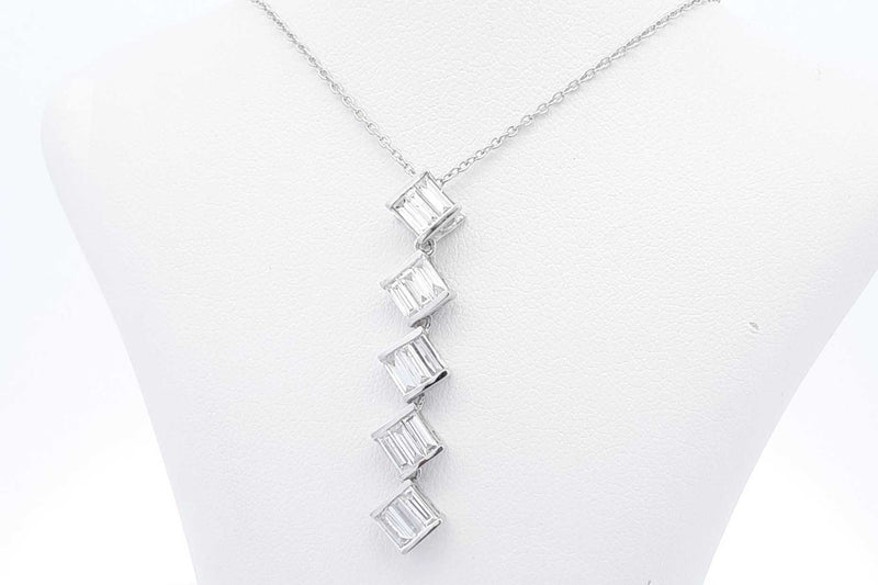0.96ctw Lab Grown Diamond Pendant Necklace Sterling Silver 3.7g 19 In Eb0325epsa