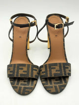 Fendi Delfina Ff Logo Sandals Size 40 Eb1224lcrsa