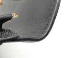 Christian Dior Saddle Bloom Card Holder In Black Grained Leather Fw0726lwrdu