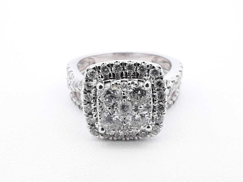 1.98 Cttw Diamond & 14k White Gold Bridal Set 6 Grams Size 5 Fw0125lzxdu