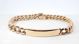 18k Yellow Gold Curb Link Id Bracelet 34.4 Grams 9.5 Inch Fw0826lczxdu