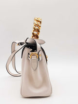Versace La Medusa Black & White Leather Top Handle Bag Eb0926erxde