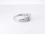 0.55 Cttw Diamond & 14k White Gold Three Stone Halo Ring 3.5g Size 7 Fw0926wordu