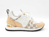 Louis Vuitton Run Away Sneakers In Damier Azur Canvas & Leather Sz 7 Fw0626lrzdu