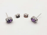 Amethyst 0.925 Sterling Silver 4.5g Necklace Stud Earrings Ensemble Do0925lide