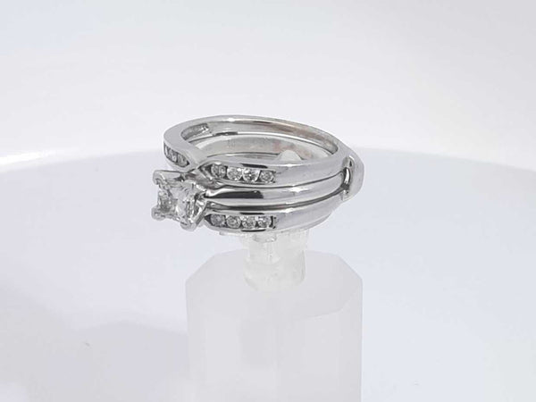 0.60 Cttw Diamond 14k White Gold Ring 7.9 Grams Size 7 Aa0725rxzsa