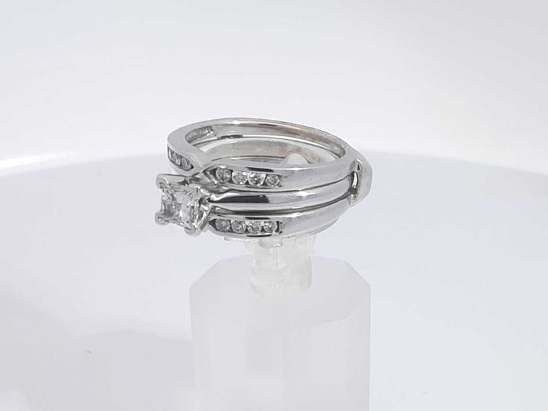 0.60 Cttw Diamond 14k White Gold Ring 7.9 Grams Size 7 Aa0725rxzsa