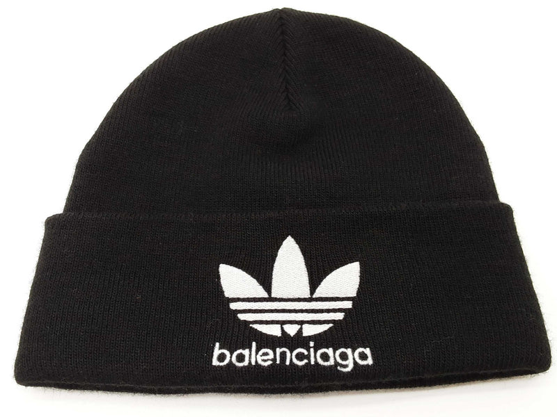 Balenciaga X Adidas Logo Black Knitted Beanie Do1025lrxde