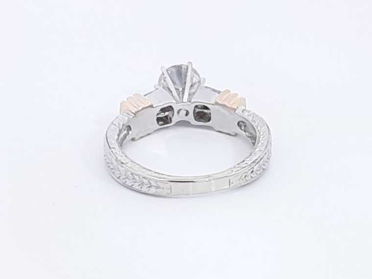 0.76ctw Diamond Ring In 14k White Gold 4.8 Grams Size 6.25 Sd0325cexsa