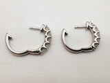 Approx 2.0 Ctw Diamonds 10k White Gold 9.0g Clasp Hoop Earrings Do0125lrxzde