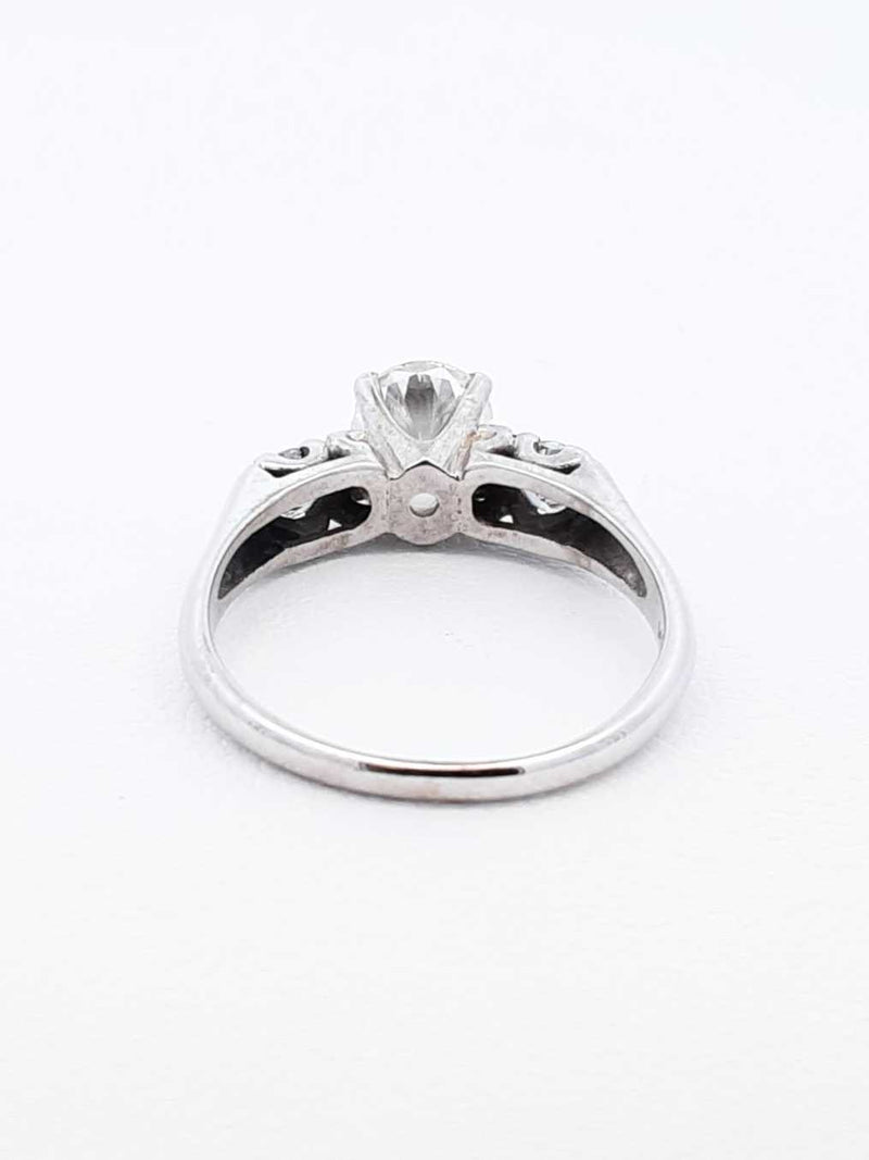 1.2 Cttw Diamond & 14k White Gold Three-stone Ring 3.1 Grams Size 7 Fw0625cxzdu
