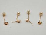 10k Yellow Gold 2.0g Pearl Dangle Stud Earrings Do1224cxde