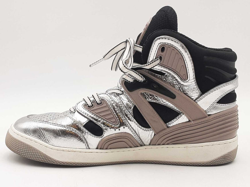 Gucci Basket Silver Sneakers Size 6.5 Aa0925lorsa