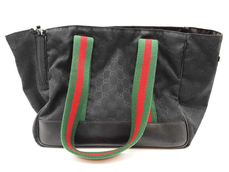 Gucci Black Gg Canvas Web Pet Tote Bag Do0525wxzde