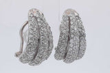 4.0cttw Diamond Stud Omega Back Earrings In 18k White Gold 18 Grams Eb0326loixsa
