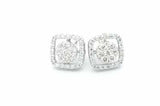 0.82cttw Diamond Stud Screwback Earrings In 10k White Gold 2.7 Grams Eb0926prxsa