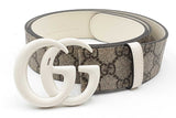 Gucci Gg Monogram Supreme Canvas Belt With White Gg Buckle Size 95/38 Eb126orxdu