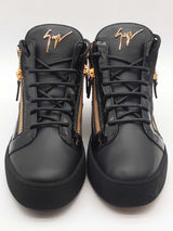 Giuseppe Zanotti Kriss Mid Top Black Leather Sneakers Size 44 Eb0725pxzde