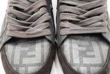 Fendi Zucca Grey Suede & Leather Sneakers Size 8.5 Eb1025crdu