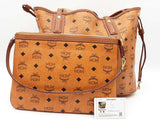 Mcm Liz Reversible Shopper Cognac Visetos Canvas Shoulder Bag Sd0326lzxdu