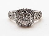 Approx 0.90 Ctw Diamonds 14k White Gold 5.2g Ring Size 6 Do1024wrxde