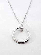 Cartier Juste Un Clou Pendant Necklace In 18k White Gold 5.7g Fw0526ocrxdu