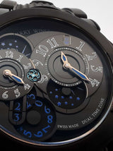 Harry Winston Ocean Diver Dual Time Black Zalium Edition 44mm Watch Fw1025crxzdu