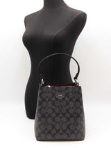 Coach Small Town Bucket Bag In Gray & Black Signature C Coated Canvas Fw0726rzdu