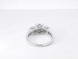 0.55 Cttw Diamond & 14k White Gold Three Stone Halo Ring 3.5g Size 7 Fw0926wordu