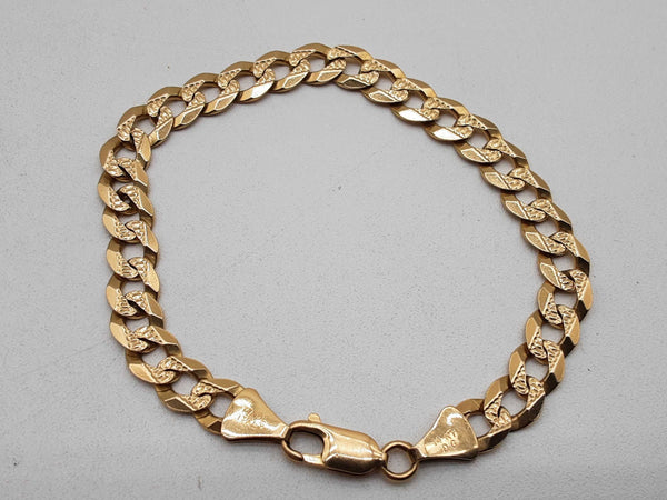 14k Yellow Gold 11.4g Diamond Cut Cuban Link Chain 7.5 In Do0924wrxde