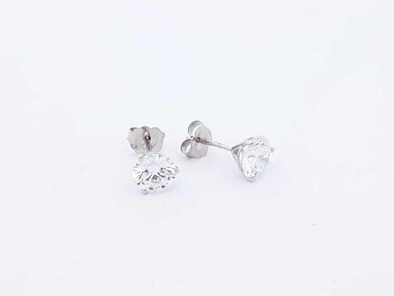 2.0 Cttw Lab Grown Diamond & 14k White Gold Stud Earrings 1.1 Gram Fw0723srxdu