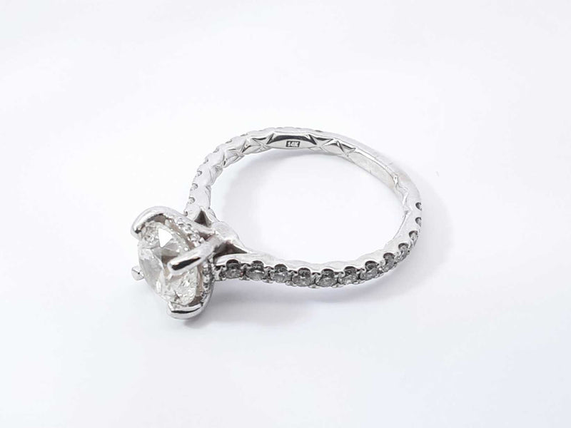 A. Jaffe 2.02 Cttw Diamond & 14k White Gold Ring 3.2 Grams Size 5.75 Fwworxdu