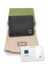 Gucci Interlocking G Black Leather Bifold Wallet Eb1026loxsa