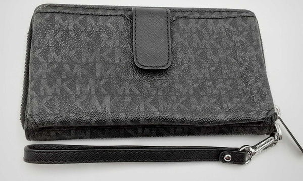 Michael Kors Monogram Jet Set Black Wristlet Wallet Eblxdu 144030007392