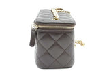 Chanel Dark Brown Quilted Lambskin Pillow Crush Vanity Case Eb1026olxzsa