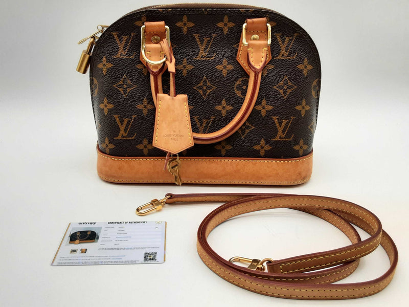 Louis Vuitton Alma Brown Monogram Coated Canvas Crossbody Bag Do0125wxzde