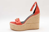 Versace Medusa Satin Espadrille Wedge Sandals Size 38 Eb0326lrxde