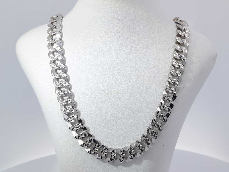 18k White Gold 36.6 Grams Cuban Link Chain 20 Inches Aa0825lexzsa