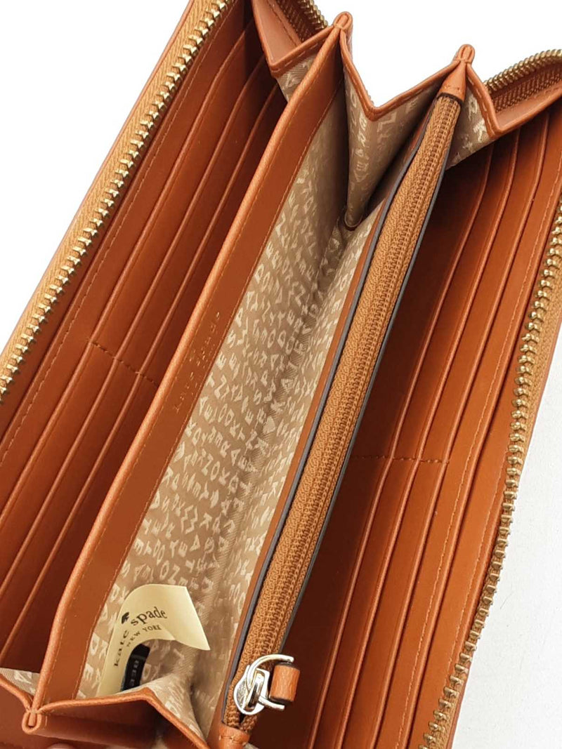 Kate Spade Continental Wallet In Warm Gingerbread Pebbled Leather Fw1025ordu