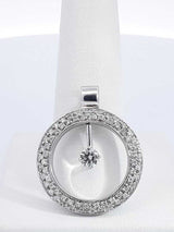 0.69 Cttw Diamond & 14k White Gold Floating Diamond Pendant 5.1 Gram Fw0126wlrdu