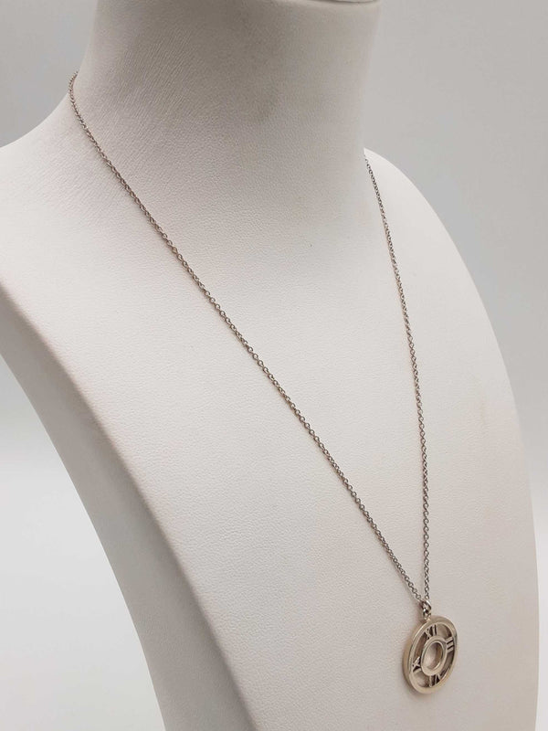 Tiffany & Co. Atlas 2003 Open Medallion 0.925 Silver 3.8g Chain 15.5 In Do0325lxzde