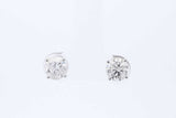 2.0cttw Diamond Stud Screwback Earrings In 14k White Gold 1.5 Grams Eb0826oxxzde