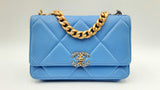 Chanel 19 Blue Quilted Lambskin Wallet On Chain Fw1124lcrxdu