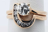 0.66cttw Diamond Wedding Set In 14k Yellow Gold 4.9 Grams Size 7.5 Eb0626rrxsa
