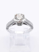 1.53 Cttw Diamond & 14k White Gold Ring Size 5.25 Fw0424rpxdu
